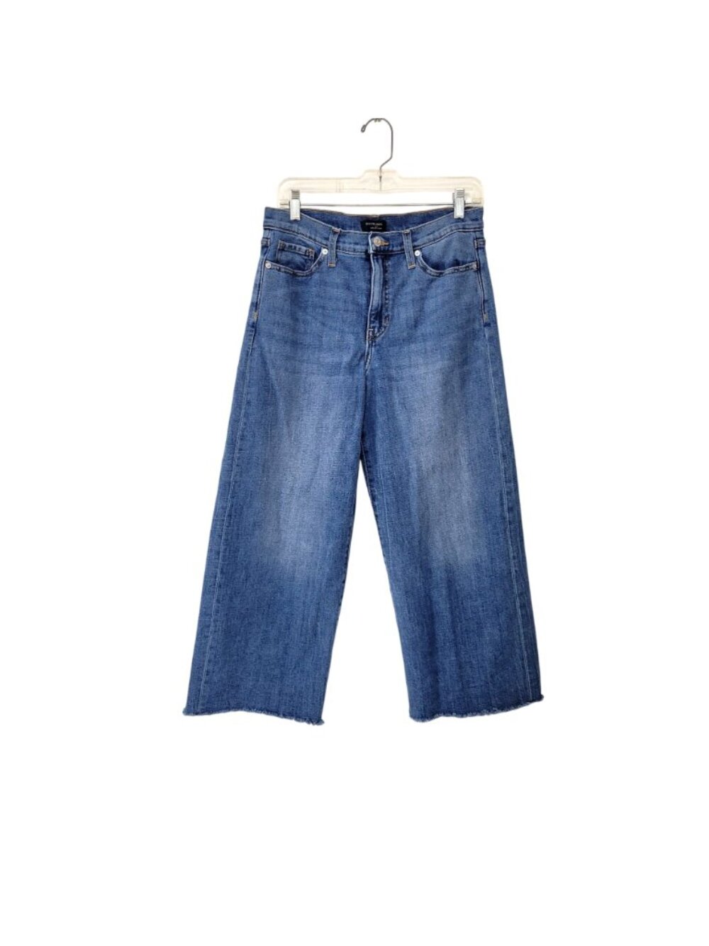 Banana Republic Wide-Leg Crop Jeans 30/10 Regular Blue Denim Raw Hem - Picture 4 of 5